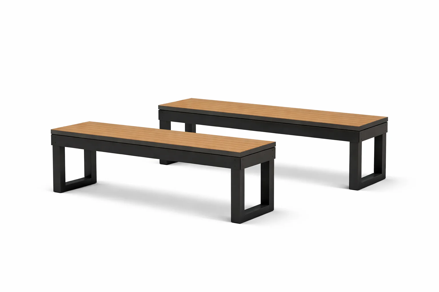 Lanai Optional Outdoor Bench Set - Obsidian Black