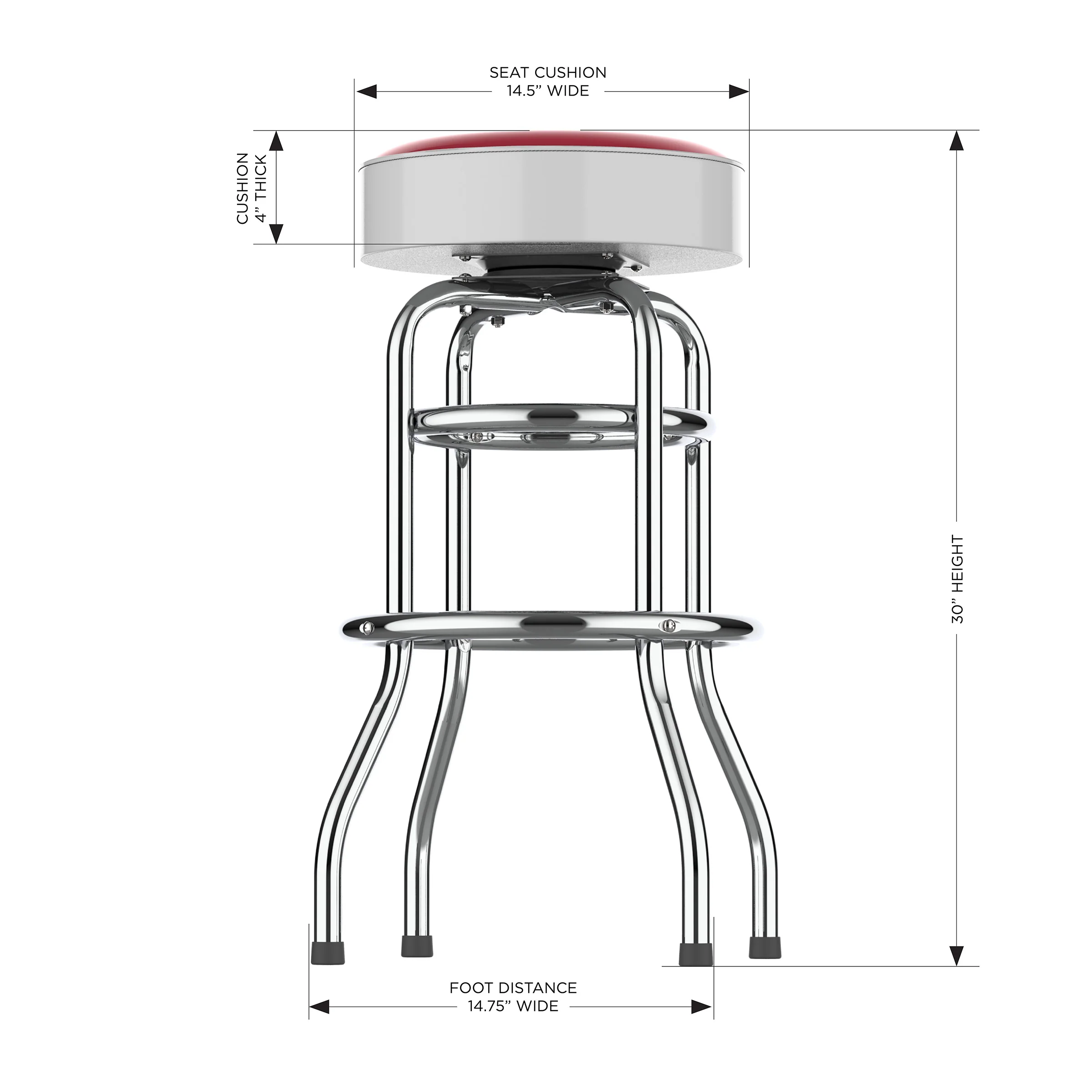 NCAA Licensed 30" Chrome Barstool - Image 4
