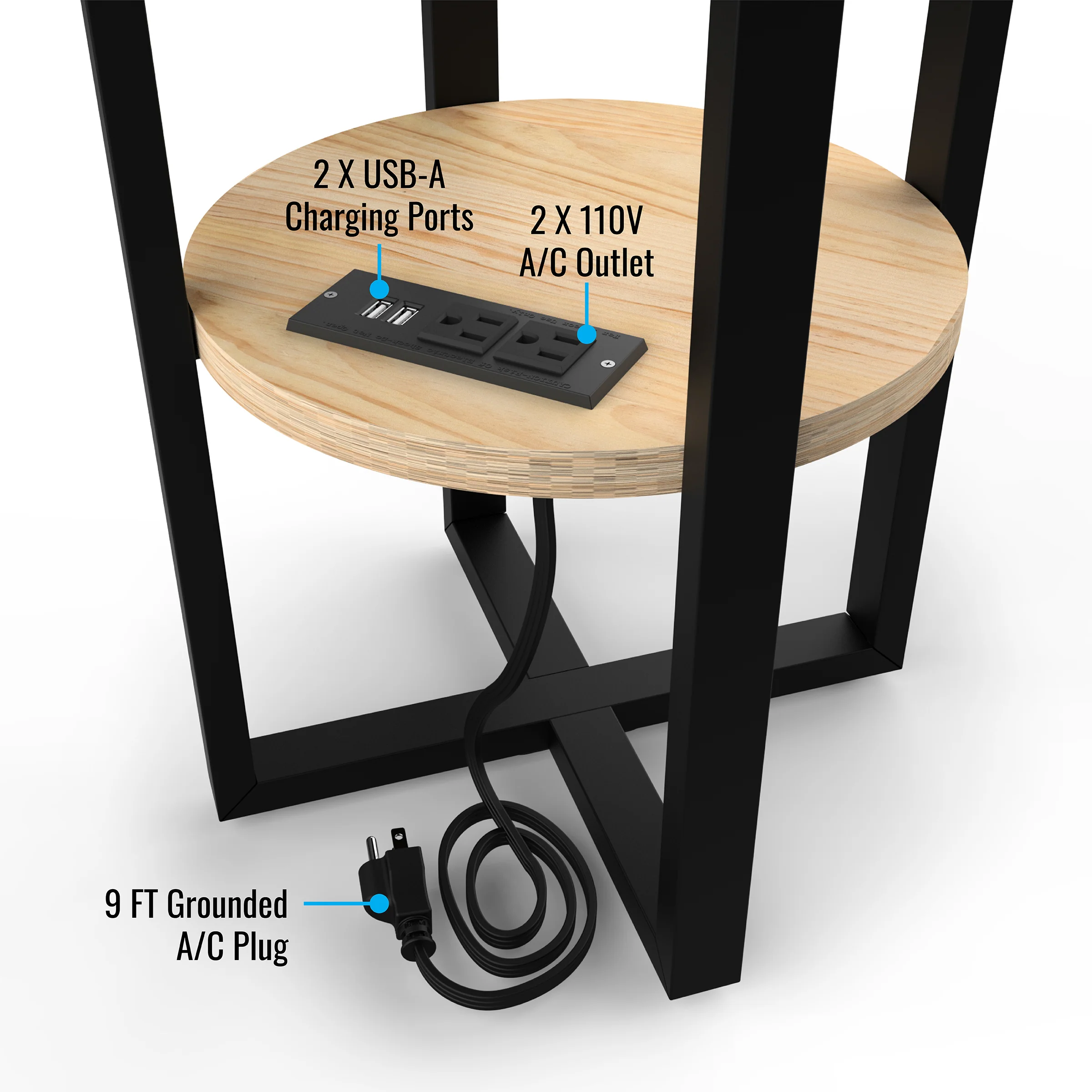 NFL Licensed Round Side Table with Charger - Image 15