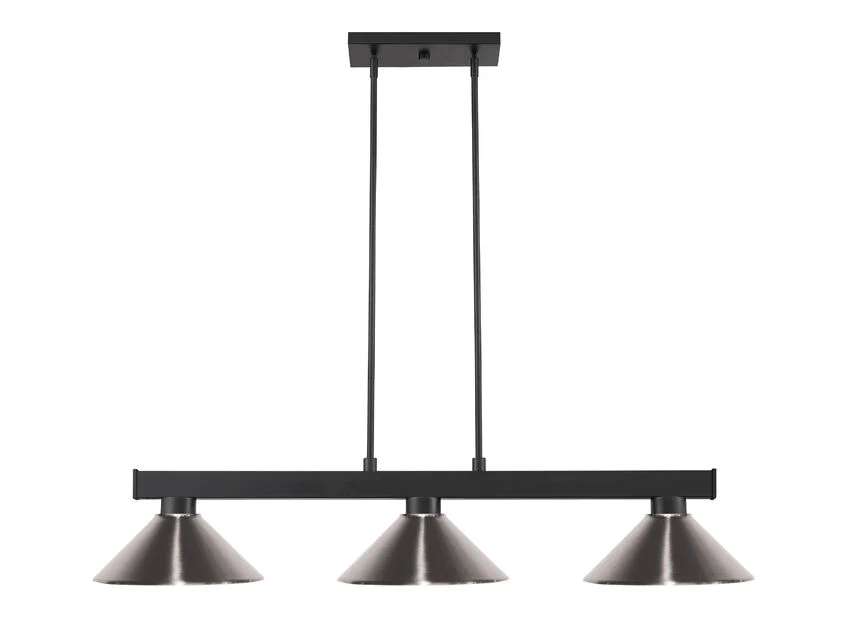 Z-Lite Cobalt Matte Black with Brushed Nickel Shades